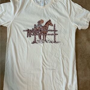 Bella Canvas Cream Tee with Cowboy Graphic